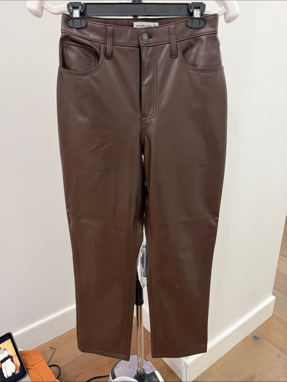 Abercrombie Brown Faux Leather Pants